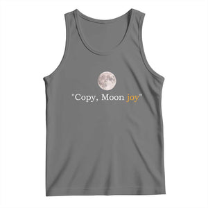 Copy Moon Joy Space Minimalist Tank Top 2026 Lunar Mission Success TS02 Black Heather Print Your Wear