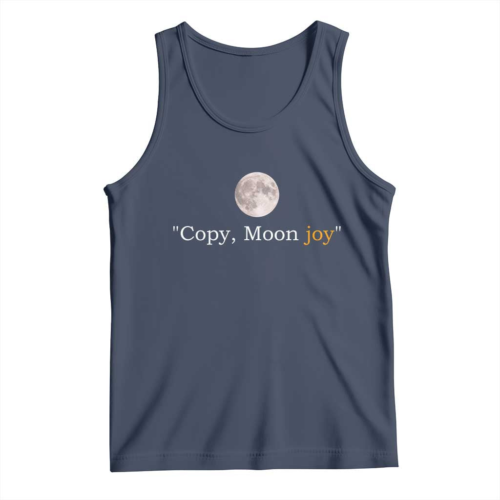 Copy Moon Joy Space Minimalist Tank Top 2026 Lunar Mission Success TS02 Navy Print Your Wear