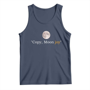 Copy Moon Joy Space Minimalist Tank Top 2026 Lunar Mission Success TS02 Navy Print Your Wear