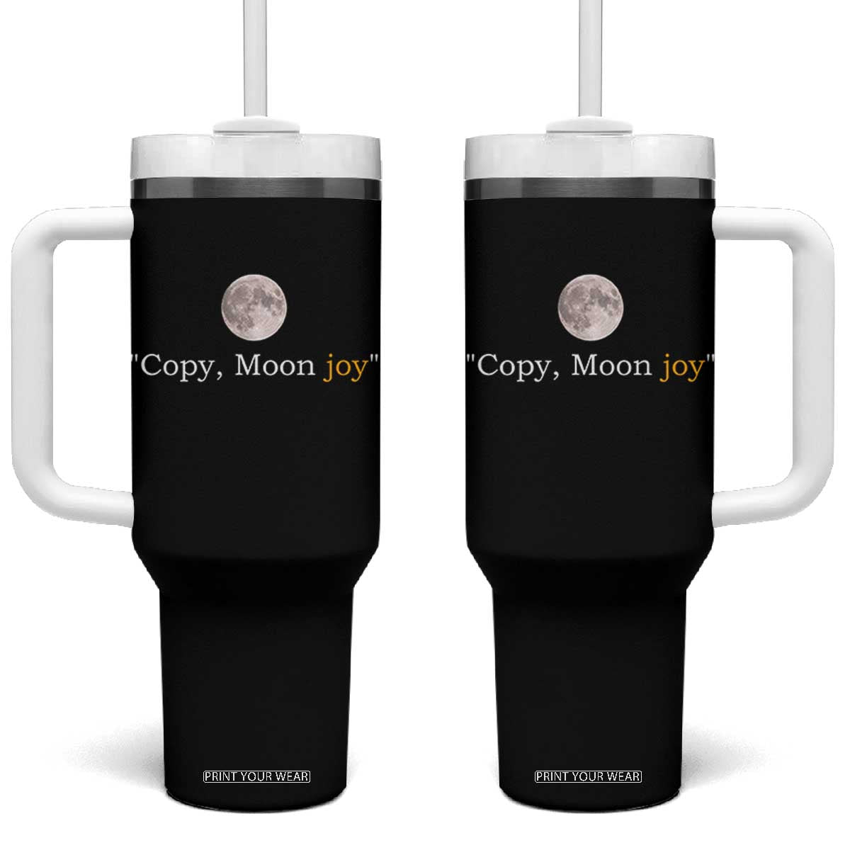 Copy Moon Joy Space Minimalist Tumbler With Handle 2026 Lunar Mission Success TS02 One Size: 40 oz Black Print Your Wear