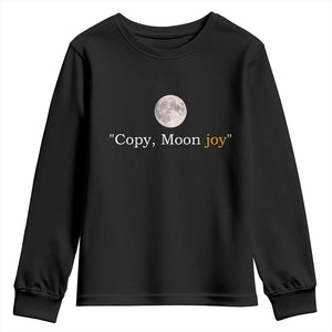 Copy Moon Joy Space Minimalist Youth Sweatshirt 2026 Lunar Mission Success TS02 Black Print Your Wear