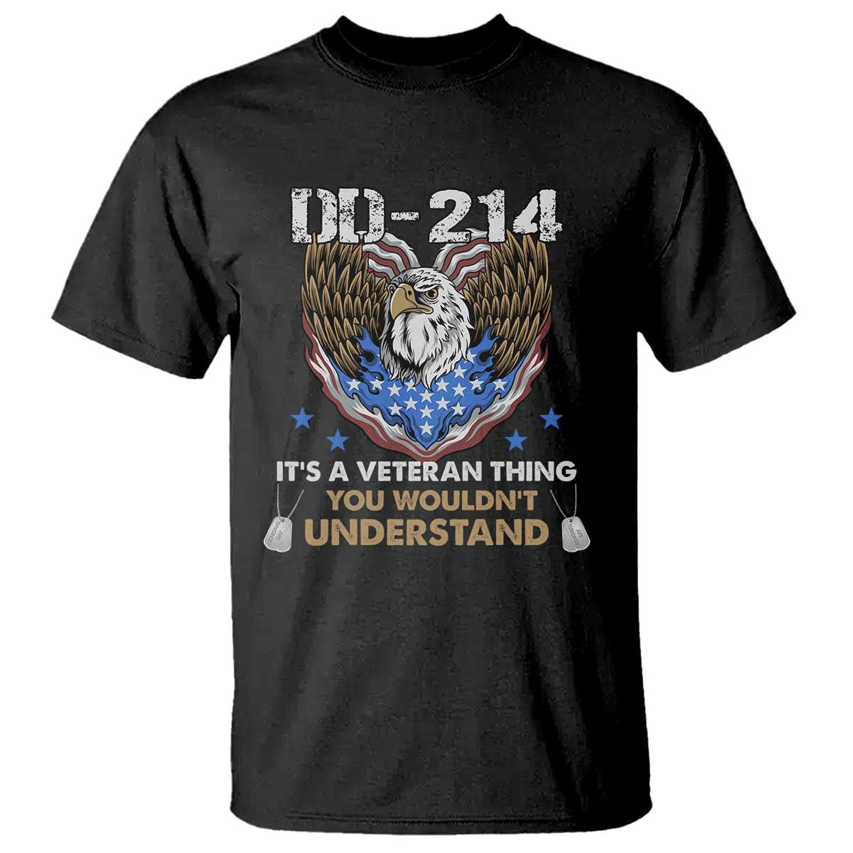 DD-214 Its A Veteran Thing You Wouldnt Understand T Shirt Patriotic American Eagle Military Pride Graphic TS02 Black Print Your Wear