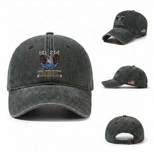 DD-214 Its A Veteran Thing You Wouldnt Understand Washed Cotton Baseball Cap Patriotic American Eagle Military Pride Graphic TS02 Washed Cap Universal Fit Dark Green Print Your Wear