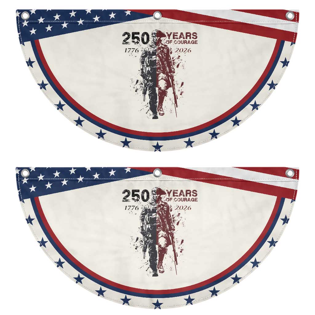 250 Years of Courage Commemorative Soldier Patriotic Fan Flag American Revolution to Modern Military 1776 to 2026 Semiquincentennial TS02 2pcs pack Classic Beige Print Your Wear