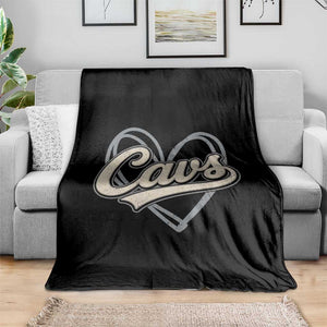 Vintage Cavs Name Script Heart Throw Blanket for Sports Fan TS02 Print Your Wear