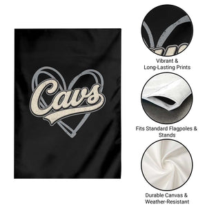 Vintage Cavs Name Script Heart Garden Flag for Sports Fan TS02 Print Your Wear