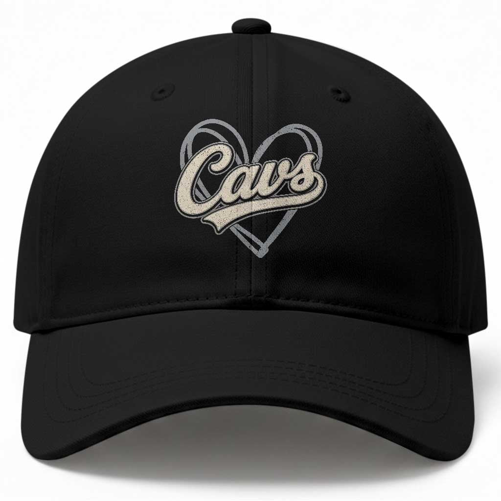 Vintage Cavs Name Script Heart Baseball Cap for Sports Fan TS02 Print Your Wear