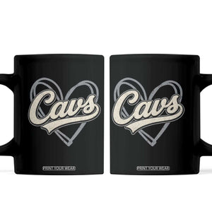 Vintage Cavs Name Script Heart Coffee Mug for Sports Fan TS02 Black Print Your Wear
