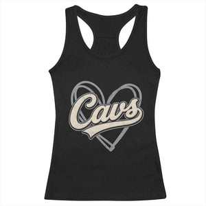 Vintage Cavs Name Script Heart Racerback Tank Top for Sports Fan TS02 Black Print Your Wear
