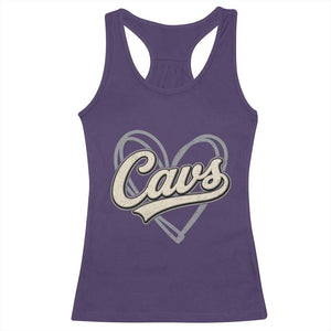 Vintage Cavs Name Script Heart Racerback Tank Top for Sports Fan TS02 Purple Print Your Wear