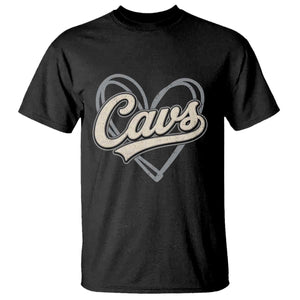 Vintage Cavs Name Script Heart T Shirt for Sports Fan TS02 Black Print Your Wear