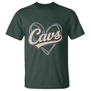 Vintage Cavs Name Script Heart T Shirt for Sports Fan TS02 Dark Forest Green Print Your Wear