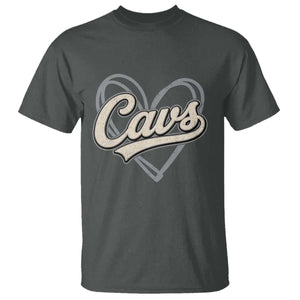 Vintage Cavs Name Script Heart T Shirt for Sports Fan TS02 Dark Heather Print Your Wear