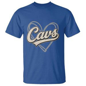 Vintage Cavs Name Script Heart T Shirt for Sports Fan TS02 Royal Blue Print Your Wear