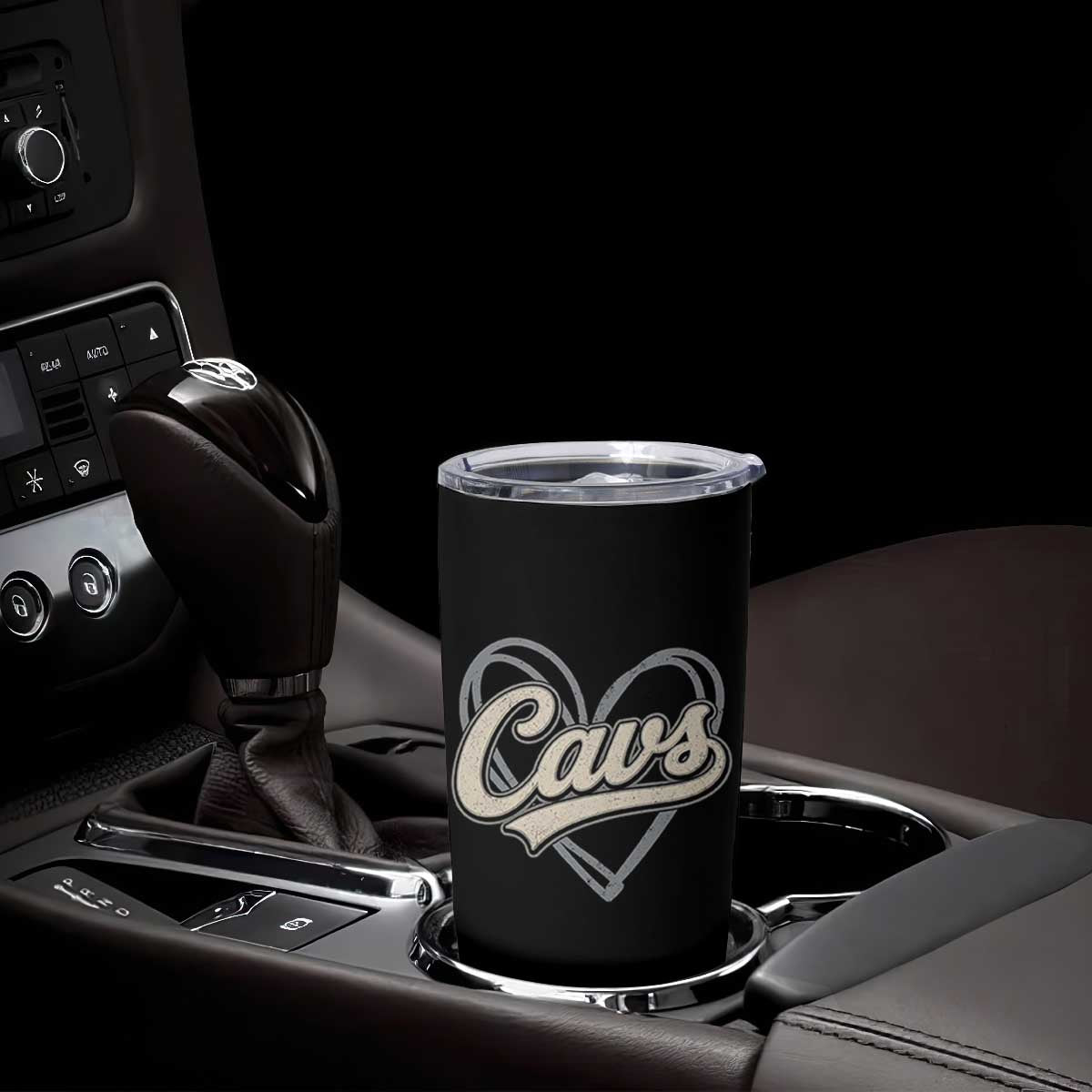 Vintage Cavs Name Script Heart Tumbler Cup for Sports Fan TS02 Print Your Wear
