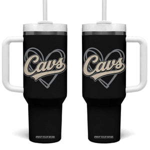 Vintage Cavs Name Script Heart Tumbler With Handle for Sports Fan TS02 One Size: 40 oz Black Print Your Wear
