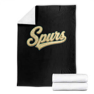 Vintage Spurs Name Script Throw Blanket for Sports Fan TS02 Black Print Your Wear