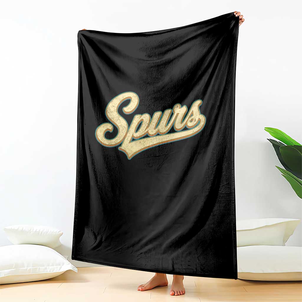 Vintage Spurs Name Script Throw Blanket for Sports Fan TS02 Print Your Wear