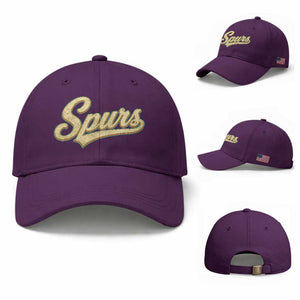 Vintage Spurs Name Script Baseball Cap for Sports Fan TS02 Baseball Cap Universal Fit Purple Print Your Wear