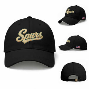 Vintage Spurs Name Script Baseball Cap for Sports Fan TS02 Baseball Cap Universal Fit Black Print Your Wear