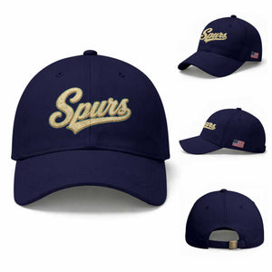 Vintage Spurs Name Script Baseball Cap for Sports Fan TS02 Baseball Cap Universal Fit Dark Blue Print Your Wear