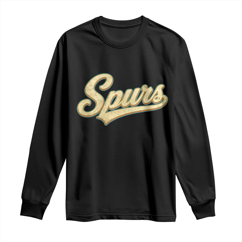 Vintage Spurs Name Script Long Sleeve Shirt for Sports Fan TS02 Black Print Your Wear