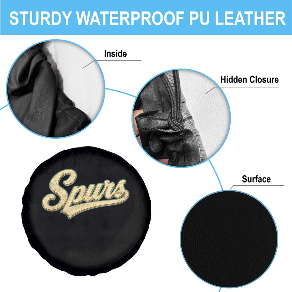Vintage Spurs Name Script Spare Tire Cover for Sports Fan TS02 Print Your Wear