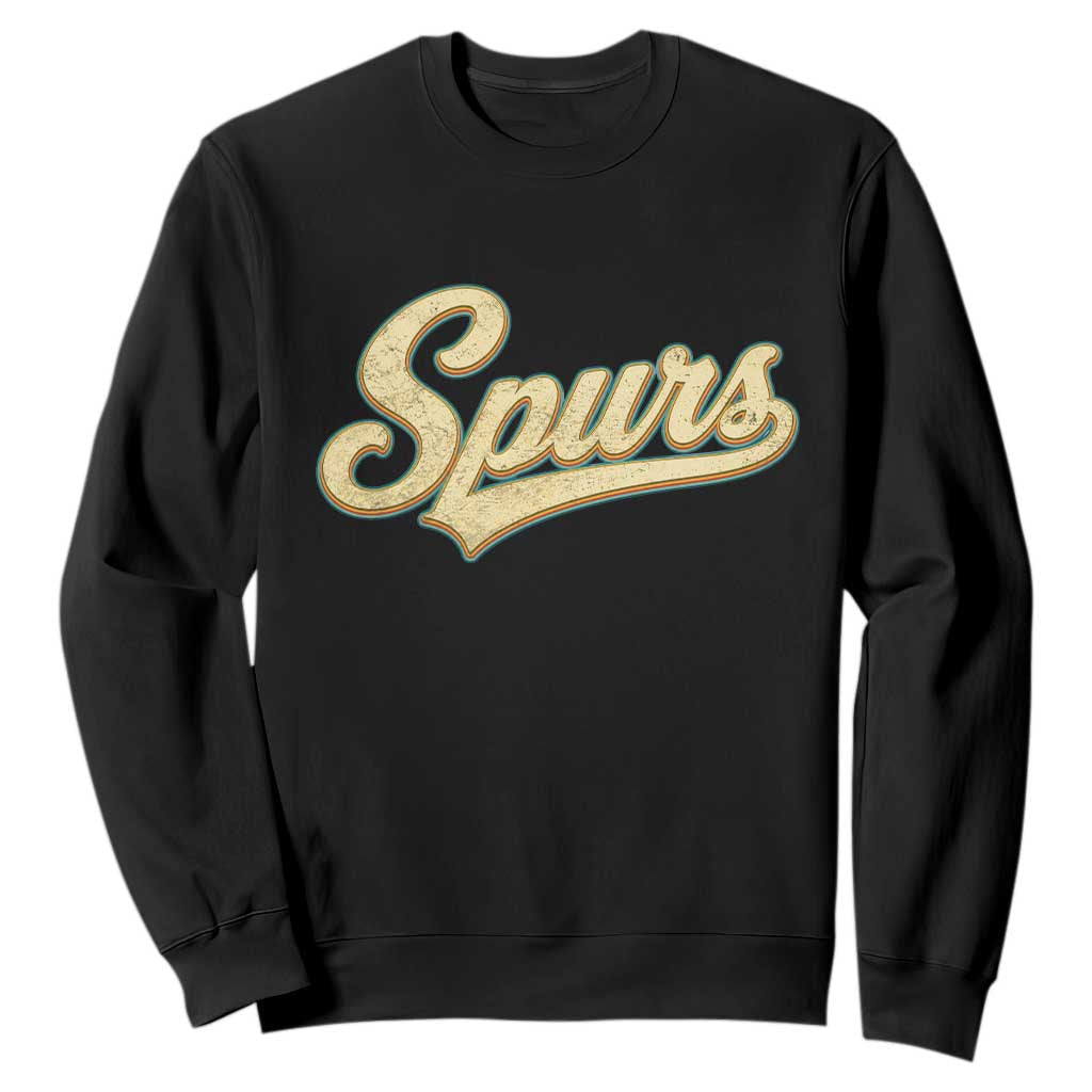 Vintage Spurs Name Script Sweatshirt for Sports Fan TS02 Black Print Your Wear