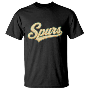 Vintage Spurs Name Script T Shirt for Sports Fan TS02 Black Print Your Wear