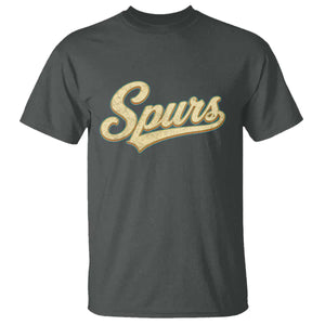 Vintage Spurs Name Script T Shirt for Sports Fan TS02 Dark Heather Print Your Wear