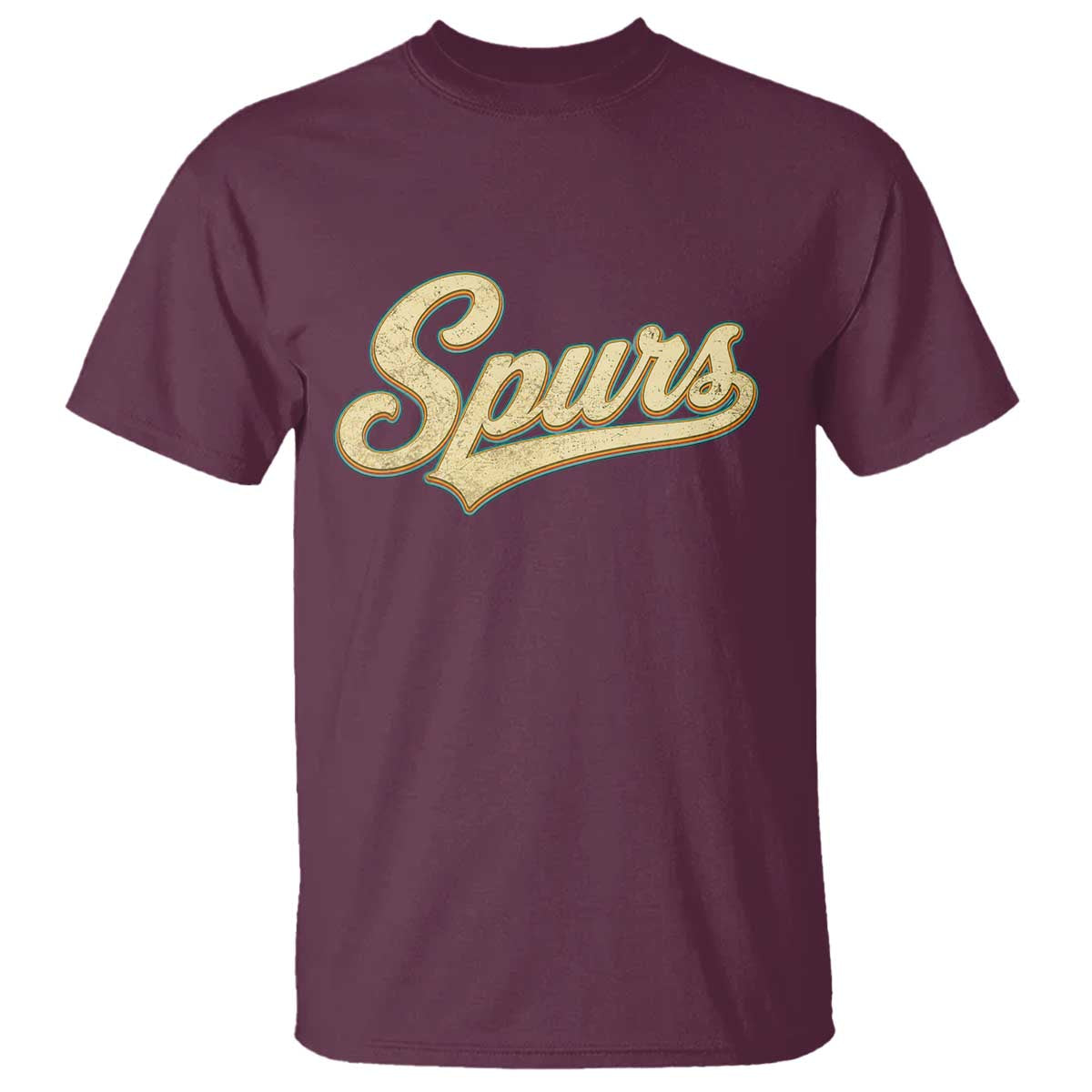 Vintage Spurs Name Script T Shirt for Sports Fan TS02 Maroon Print Your Wear