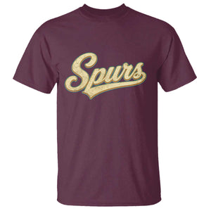 Vintage Spurs Name Script T Shirt for Sports Fan TS02 Maroon Print Your Wear