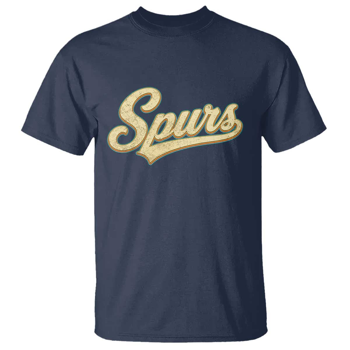Vintage Spurs Name Script T Shirt for Sports Fan TS02 Navy Print Your Wear
