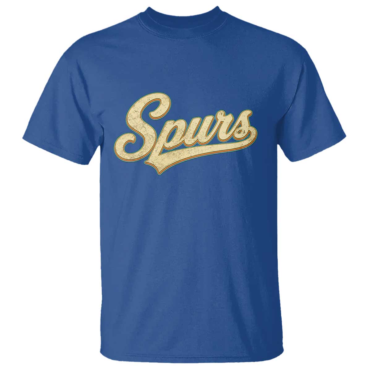Vintage Spurs Name Script T Shirt for Sports Fan TS02 Royal Blue Print Your Wear
