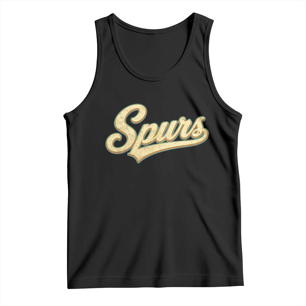 Vintage Spurs Name Script Tank Top for Sports Fan TS02 Black Print Your Wear