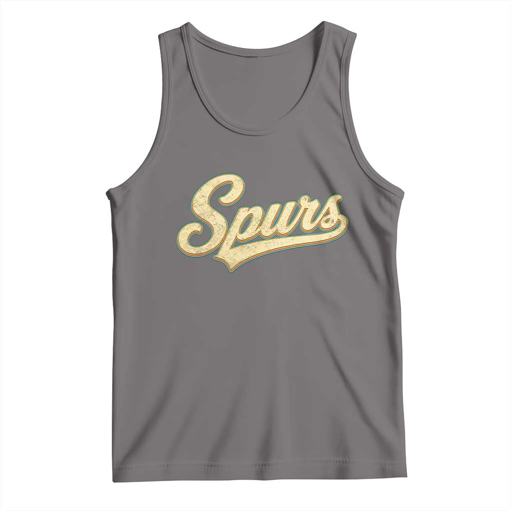 Vintage Spurs Name Script Tank Top for Sports Fan TS02 Deep Heather Print Your Wear