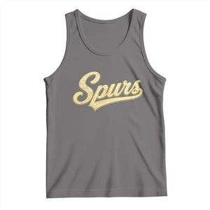 Vintage Spurs Name Script Tank Top for Sports Fan TS02 Deep Heather Print Your Wear