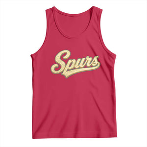 Vintage Spurs Name Script Tank Top for Sports Fan TS02 Red Print Your Wear