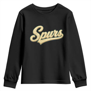 Vintage Spurs Name Script Youth Sweatshirt for Sports Fan TS02 Black Print Your Wear