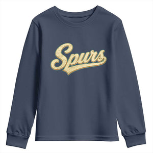 Vintage Spurs Name Script Youth Sweatshirt for Sports Fan TS02 Navy Print Your Wear