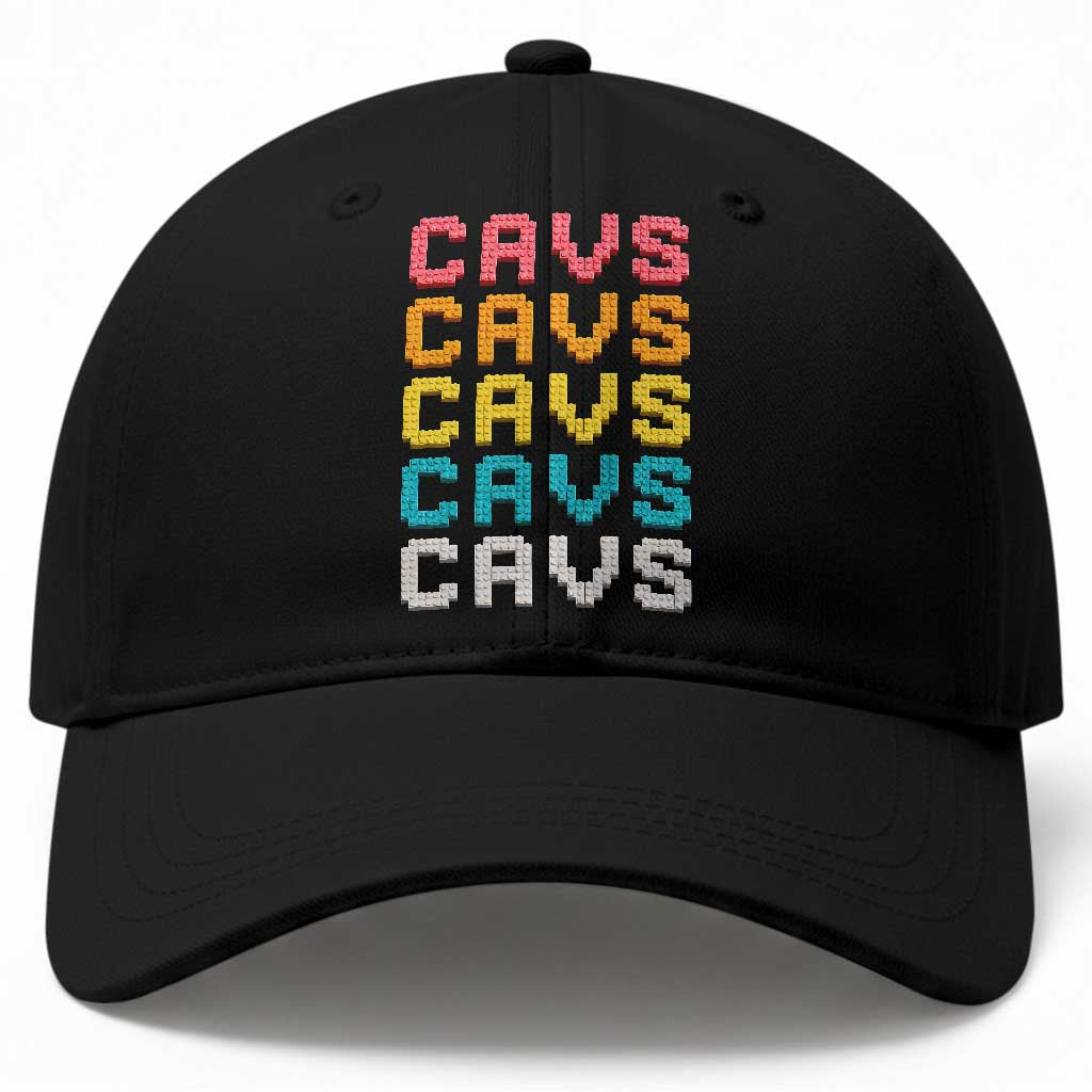 Retro Stacked Block Cavs Name Colorful Toy Brick Baseball Cap for Sports Fan TS02 Print Your Wear