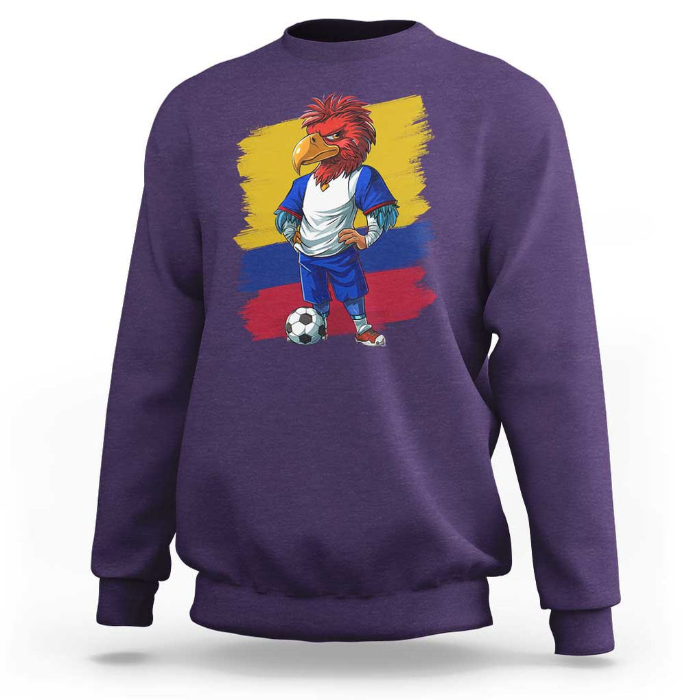Colombia Football Sweatshirt Eagle Mascot Colombian Flag TS02 Purple Print Your Wear