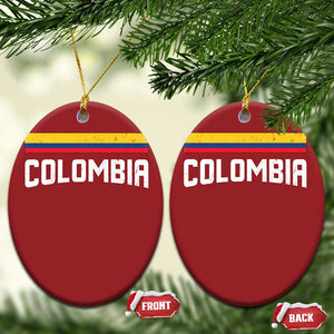 Colombia Christmas Ornament COL Throwback Retro Vintage Colombian Flag TS02 Oval Red Print Your Wear