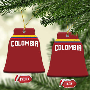 Colombia Christmas Ornament COL Throwback Retro Vintage Colombian Flag TS02 Bell Flake Red Print Your Wear