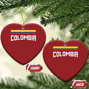 Colombia Christmas Ornament COL Throwback Retro Vintage Colombian Flag TS02 Heart Red Print Your Wear