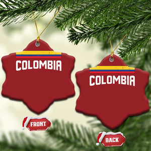 Colombia Christmas Ornament COL Throwback Retro Vintage Colombian Flag TS02 Snow Flake Red Print Your Wear