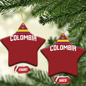 Colombia Christmas Ornament COL Throwback Retro Vintage Colombian Flag TS02 Star Red Print Your Wear