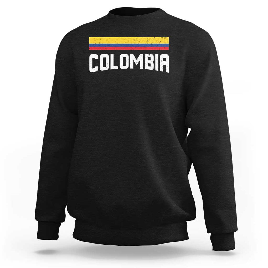 Colombia Sweatshirt COL Throwback Retro Vintage Colombian Flag TS02 Black Print Your Wear