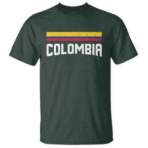 Colombia T Shirt COL Throwback Retro Vintage Colombian Flag TS02 Dark Forest Green Print Your Wear