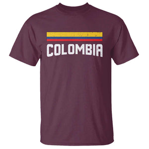 Colombia T Shirt COL Throwback Retro Vintage Colombian Flag TS02 Maroon Print Your Wear